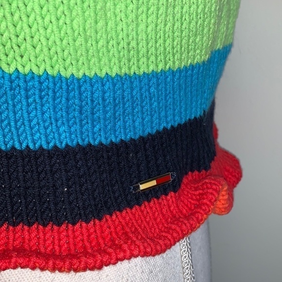 Tommy Hilfiger Knit Rainbow Cropped Sweater Tank - Picture 2 of 4